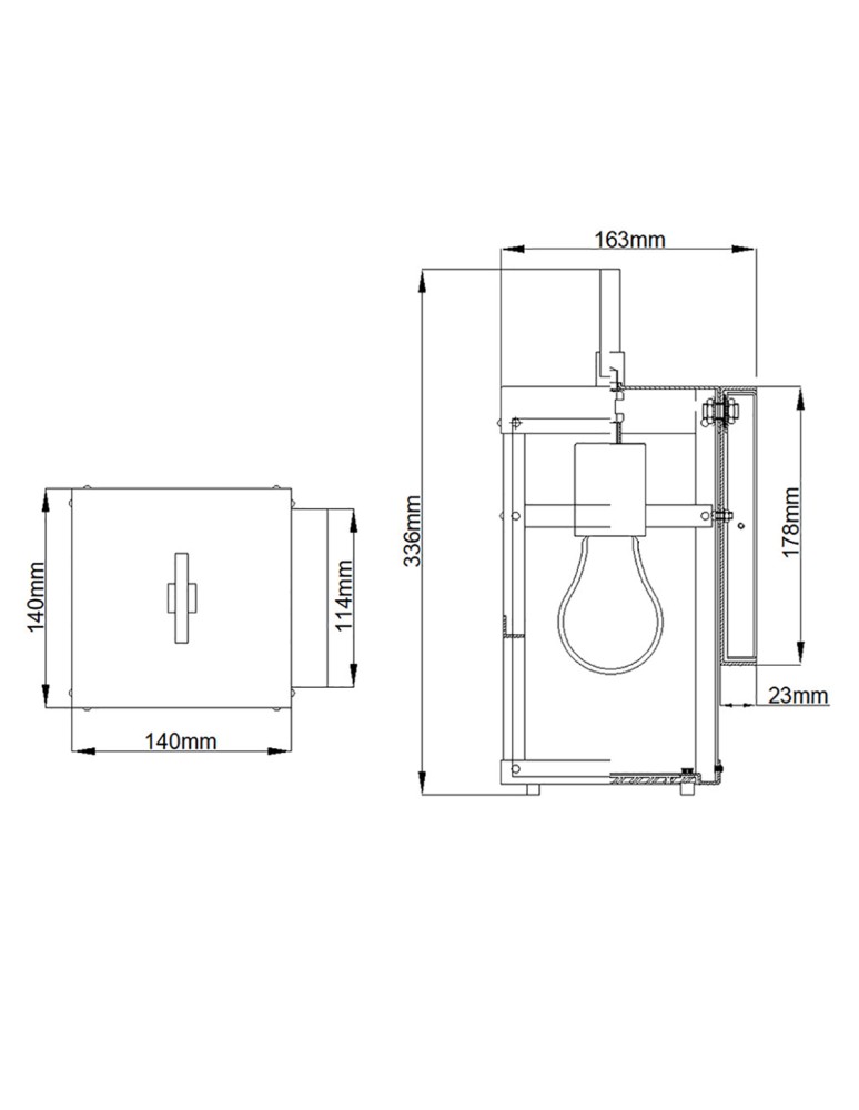 Outdoor wall lamps - Quintiesse Porter small wall lantern - 1 light source IP44 Elstead Lighting QN-PORTER-S-DZ - product kolory-swiatla.pl 5