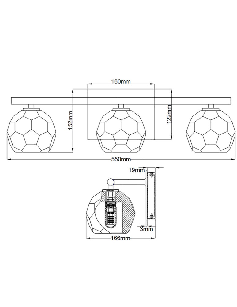 Bathroom wall lamps - Quintiesse Regalia wall lamp - 3 light sources IP44 Elstead Lighting QN-REGALIA3-PC-BATH - product kolory-swiatla.pl 6