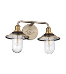 Bathroom wall lamps - Quintiesse Rigby wall lamp - 2 light sources - Antique nickel / Old brass IP44 Elstead Lighting QN-RIGBY2-BATH-AN - product 2