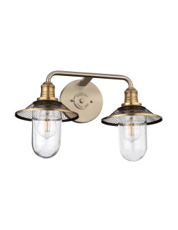 Quintiesse Rigby wall lamp - 2 light sources - Antique nickel / Old brass IP44 Elstead Lighting QN-RIGBY2-BATH-AN - product 2