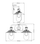 Bathroom wall lamps - Quintiesse Rigby wall lamp - 2 light sources - Antique nickel / Old brass IP44 Elstead Lighting QN-RIGBY2-BATH-AN - product 6