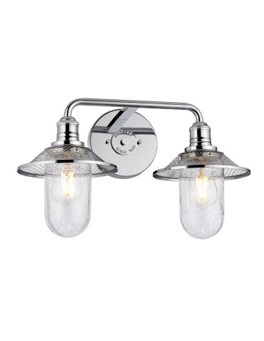 Quintiesse Rigby wall lamp - 2 light sources - Polished chrome IP44 Elstead Lighting QN-RIGBY2-BATH-PC
