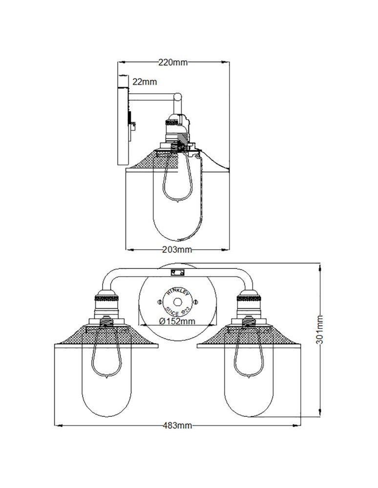 Bathroom wall lamps - Quintiesse Rigby wall lamp - 2 light sources - Polished chrome IP44 Elstead Lighting QN-RIGBY2-BATH-PC - product kolory-swiatla.pl 6