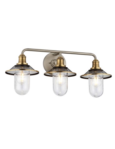 Quintiesse Rigby wall lamp - 3 light sources - Antique nickel / Old brass IP44 Elstead Lighting QN-RIGBY3-BATH-AN