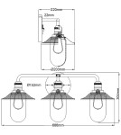 Bathroom wall lamps - Quintiesse Rigby wall lamp - 3 light sources - Antique nickel / Old brass IP44 Elstead Lighting QN-RIGBY3-BATH-AN - product 5