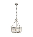 Retro pendant lamps - Quintiesse Roux Pendant Lamp / Semi-Plaf - 3 light sources - Brushed Nickel Elstead Lighting QN-ROUX3-BN - product 1