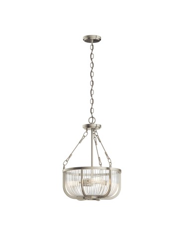 Quintiesse Roux Pendant Lamp / Semi-Plaf - 3 light sources - Brushed Nickel Elstead Lighting QN-ROUX3-BN