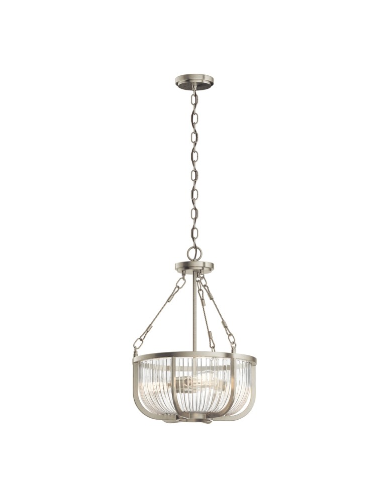 Quintiesse Lampa wisząca / Półplafon Roux - 3 źródła światła - Szczotkowany nikiel Elstead Lighting QN-ROUX3-BN