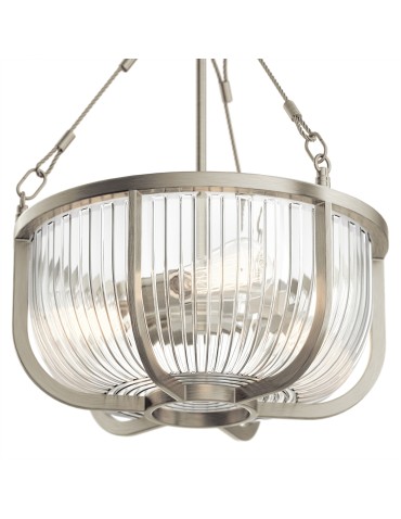 Quintiesse Lampa wisząca / Półplafon Roux - 3 źródła światła - Szczotkowany nikiel Elstead Lighting QN-ROUX3-BN - produkt 2
