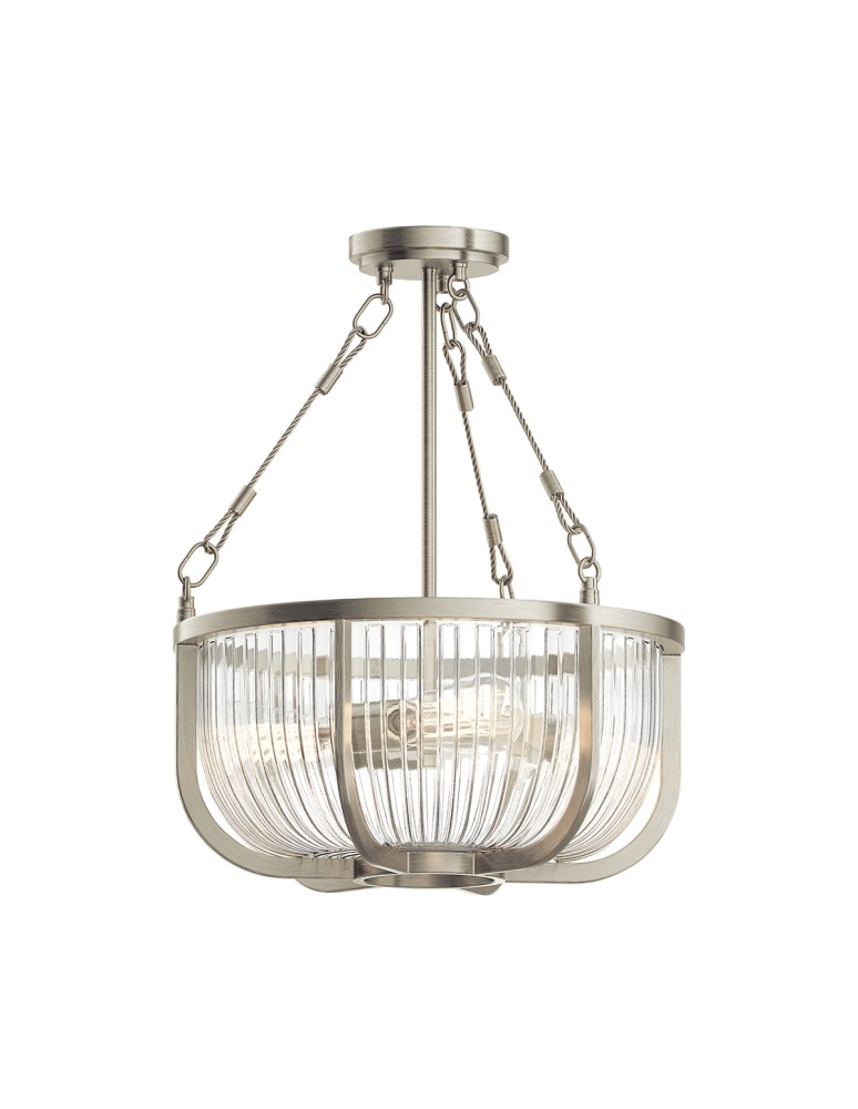 Retro pendant lamps - Quintiesse Roux Pendant Lamp / Semi-Plaf - 3 light sources - Brushed Nickel Elstead Lighting QN-ROUX3-BN - product kolory-swiatla.pl 5