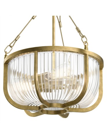 Quintiesse Lampa wisząca / Półplafon Roux - 3 źródła światła - Naturalny mosiądz Elstead Lighting QN-ROUX3-NBR - produkt 2