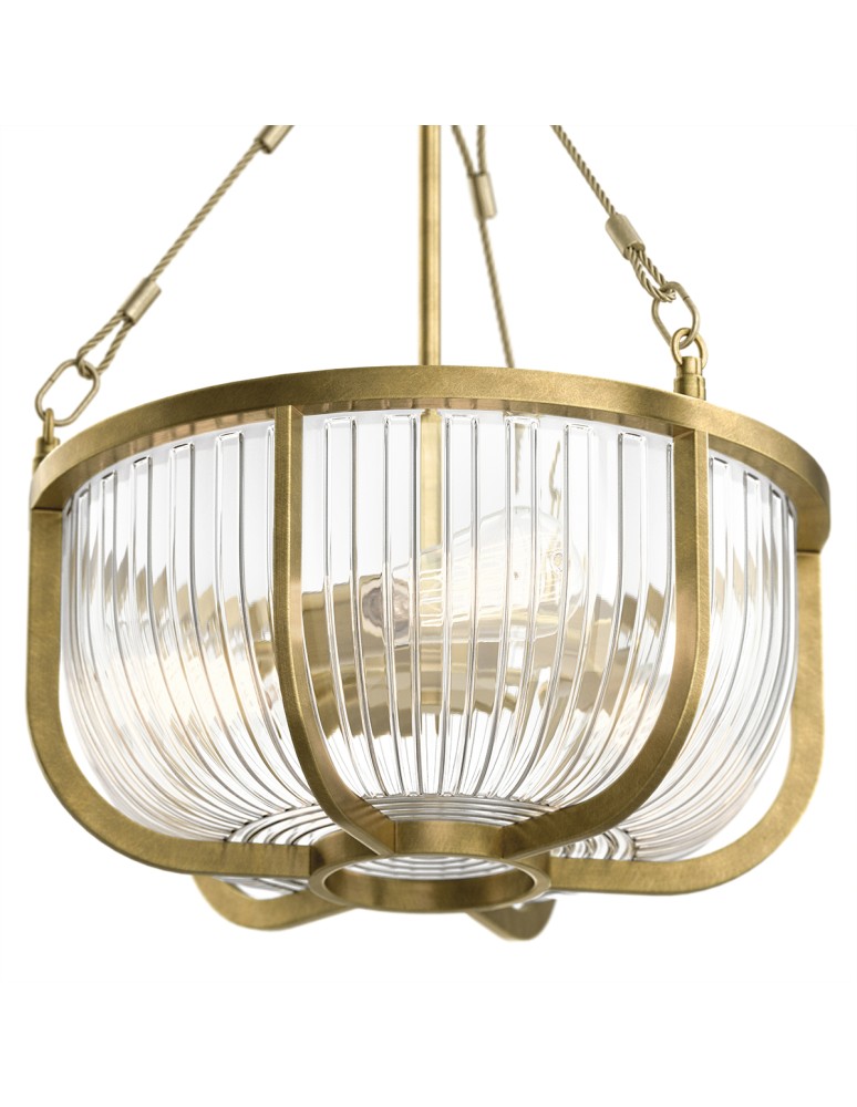 Quintiesse Lampa wisząca / Półplafon Roux - 3 źródła światła - Naturalny mosiądz Elstead Lighting QN-ROUX3-NBR