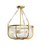 Retro pendant lamps - Quintiesse Roux pendant lamp / semi-plafond - 3 light sources - Natural brass Elstead Lighting QN-ROUX3-NBR - product 5