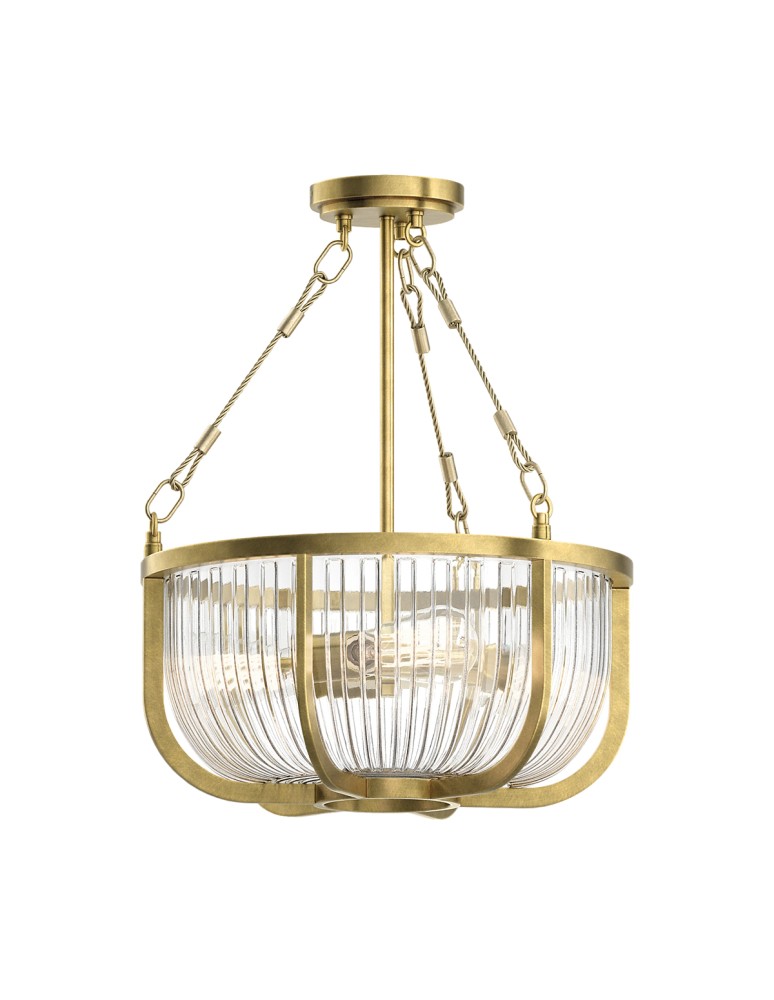 Quintiesse Lampa wisząca / Półplafon Roux - 3 źródła światła - Naturalny mosiądz Elstead Lighting QN-ROUX3-NBR