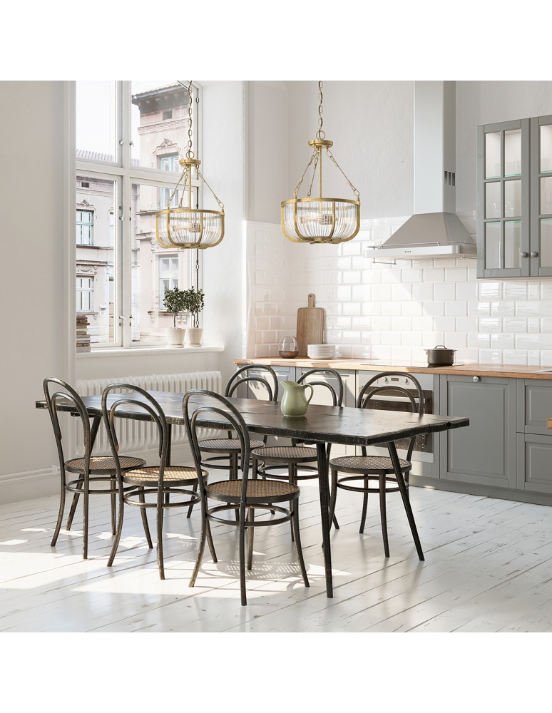 Quintiesse Lampa wisząca / Półplafon Roux - 3 źródła światła - Naturalny mosiądz Elstead Lighting QN-ROUX3-NBR