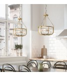 Retro pendant lamps - Quintiesse Roux pendant lamp / semi-plafond - 3 light sources - Natural brass Elstead Lighting QN-ROUX3-NBR - product 7