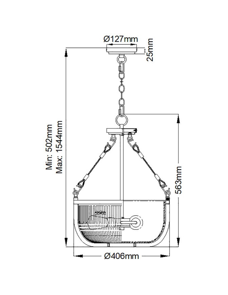 Quintiesse Lampa wisząca / Półplafon Roux - 3 źródła światła - Naturalny mosiądz Elstead Lighting QN-ROUX3-NBR