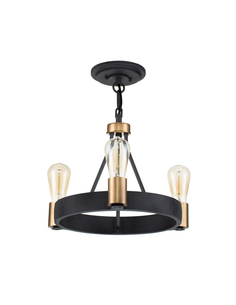 Rustic pendant lamps - Quintiesse Silas pendant lamp / semi-flame - 3 light sources Elstead Lighting QN-SILAS-3P-DZ - product kolory-swiatla.pl 6
