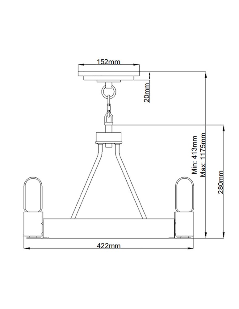 Rustic pendant lamps - Quintiesse Silas pendant lamp / semi-flame - 3 light sources Elstead Lighting QN-SILAS-3P-DZ - product kolory-swiatla.pl 7