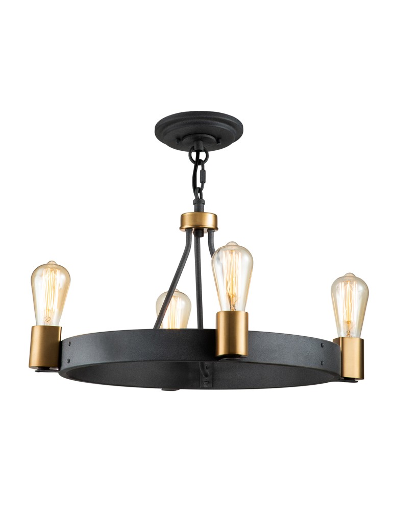 Rustic pendant lamps - Quintiesse Silas pendant lamp / semi-flame - 4 light sources Elstead Lighting QN-SILAS-4P-DZ - product kolory-swiatla.pl 5