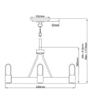 Rustic pendant lamps - Quintiesse Silas pendant lamp / semi-flame - 4 light sources Elstead Lighting QN-SILAS-4P-DZ - product 6