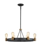 Rustic pendant lamps - Quintiesse Silas Pendant Lamp / Semi-Plafond - 6 light sources Elstead Lighting QN-SILAS-6P-DZ - product 1