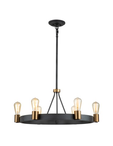Quintiesse Silas Pendant Lamp / Semi-Plafond - 6 light sources Elstead Lighting QN-SILAS-6P-DZ