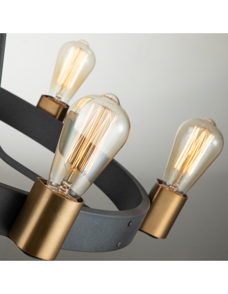 Rustic pendant lamps - Quintiesse Silas Pendant Lamp / Semi-Plafond - 6 light sources Elstead Lighting QN-SILAS-6P-DZ - product kolory-swiatla.pl 3