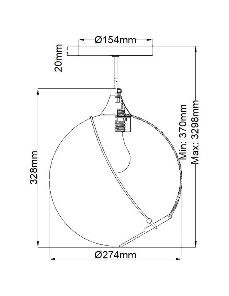 Pendant lamps spheres - Quintiesse Skye pendant lamp - 1 light source Elstead Lighting QN-SKYE-1P - product kolory-swiatla.pl 5