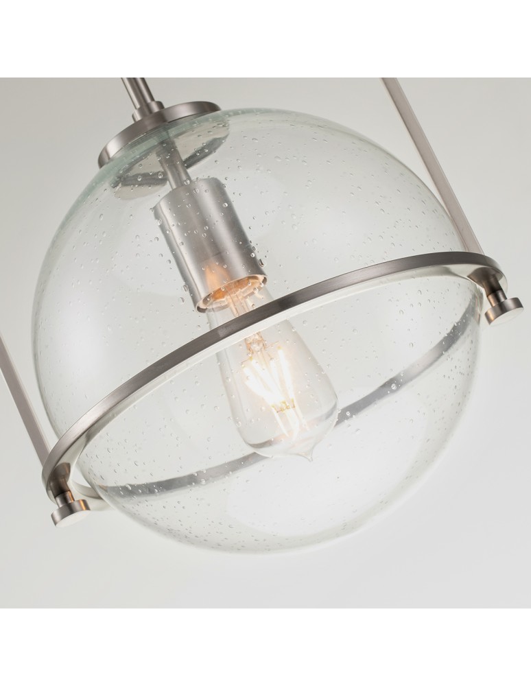 Quintiesse Średnia lampa wisząca Somerset - 1 źródło światła - Szczotkowany nikiel Elstead Lighting QN-SOMERSET-P-C-BN