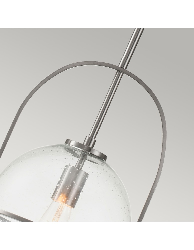 Quintiesse Średnia lampa wisząca Somerset - 1 źródło światła - Szczotkowany nikiel Elstead Lighting QN-SOMERSET-P-C-BN