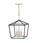 Quintiesse Lampa wisząca / Półplafon Stinson - 4 źródła światła - Czarny / Polerowany nikiel Elstead Lighting QN-STINSON