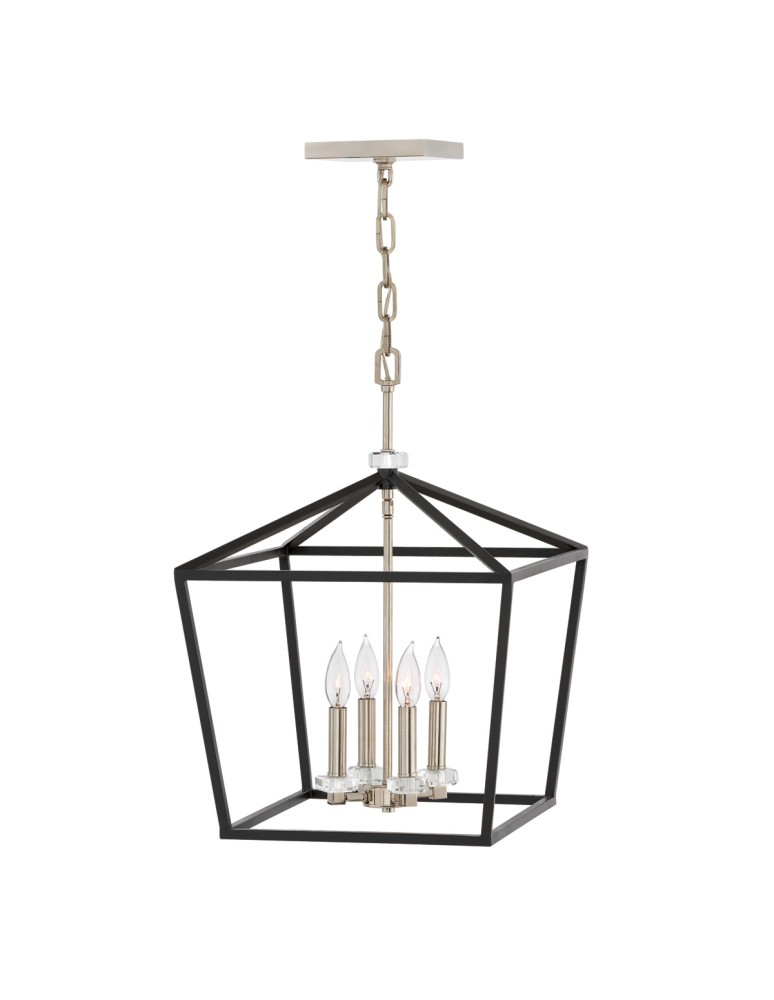 Quintiesse Lampa wisząca / Półplafon Stinson - 4 źródła światła - Czarny / Polerowany nikiel Elstead Lighting QN-STINSON