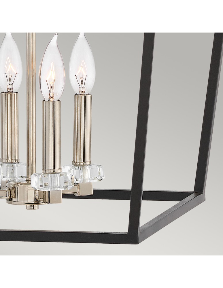 Retro pendant lamps - Quintiesse Stinson Pendant Lamp / Semi-Plafond - 4 light sources - Black / Polished Nickel Elstead Lighting QN-STINSON - product kolory-swiatla.pl 5