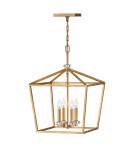 Retro pendant lamps - Quintiesse Stinson pendant lamp / semi-flame - 4 light sources - Aged brass Elstead Lighting QN-STINSON-4P-L-D - product 1