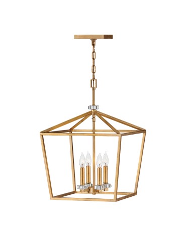 Quintiesse Stinson pendant lamp / semi-flame - 4 light sources - Aged brass Elstead Lighting QN-STINSON-4P-L-D