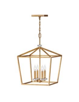 Quintiesse Lampa wisząca / Półplafon Stinson - 4 źródła światła - Postarzany mosiądz Elstead Lighting QN-STINSON-4P-L-D
