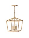Quintiesse Lampa wisząca / Półplafon Stinson - 4 źródła światła - Postarzany mosiądz Elstead Lighting QN-STINSON-4P-L-D