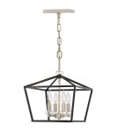 Quintiesse Średnia lampa wisząca / Półplafon Stinson - 4 źródła światła - Czarny / Polerowany nikiel Elstead Lighting Q