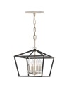 Quintiesse Średnia lampa wisząca / Półplafon Stinson - 4 źródła światła - Czarny / Polerowany nikiel Elstead Lighting Q