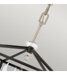 Quintiesse Średnia lampa wisząca / Półplafon Stinson - 4 źródła światła - Czarny / Polerowany nikiel Elstead Lighting Q