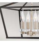 Quintiesse Średnia lampa wisząca / Półplafon Stinson - 4 źródła światła - Czarny / Polerowany nikiel Elstead Lighting Q