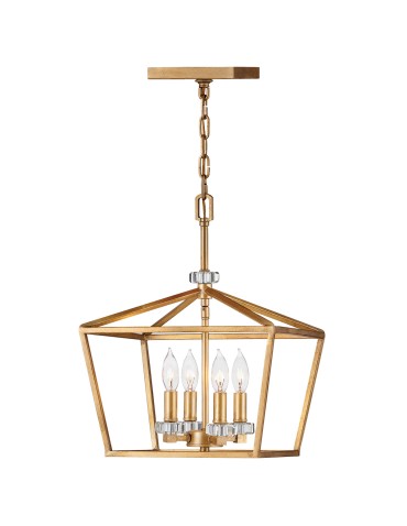 Quintiesse Średnia lampa wisząca / Półplafon Stinson - 4 źródła światła - Postarzany mosiądz Elstead Lighting QN-STINS