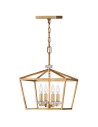 Quintiesse Medium pendant lamp / Stinson semi-flame - 4 light sources - Aged brass Elstead Lighting QN-STINS