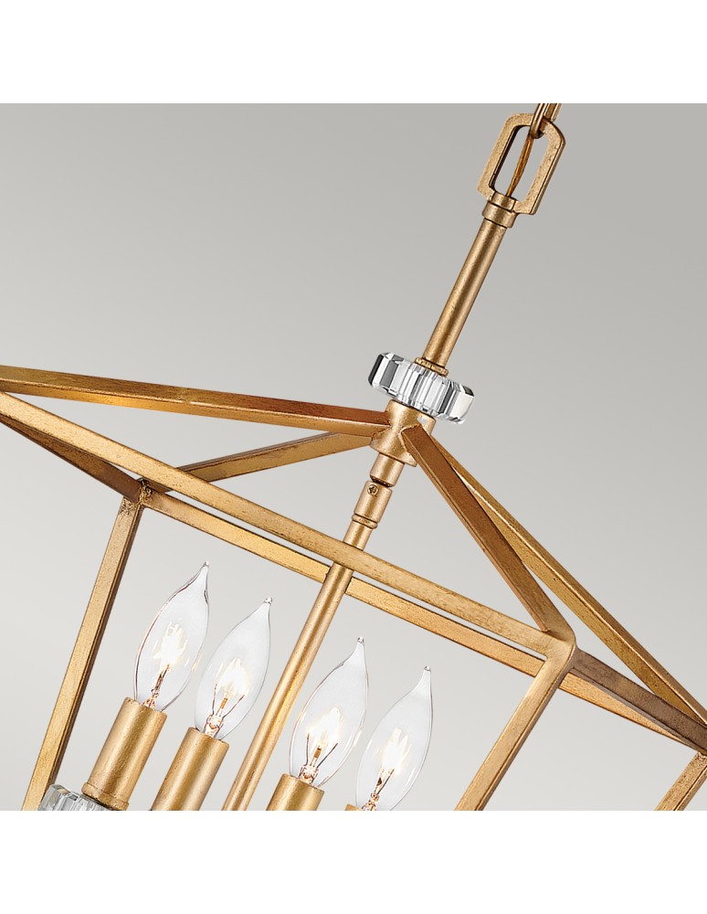 Quintiesse Średnia lampa wisząca / Półplafon Stinson - 4 źródła światła - Postarzany mosiądz Elstead Lighting QN-STINS