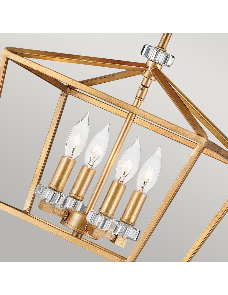 Quintiesse Średnia lampa wisząca / Półplafon Stinson - 4 źródła światła - Postarzany mosiądz Elstead Lighting QN-STINS