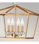 Quintiesse Średnia lampa wisząca / Półplafon Stinson - 4 źródła światła - Postarzany mosiądz Elstead Lighting QN-STINS