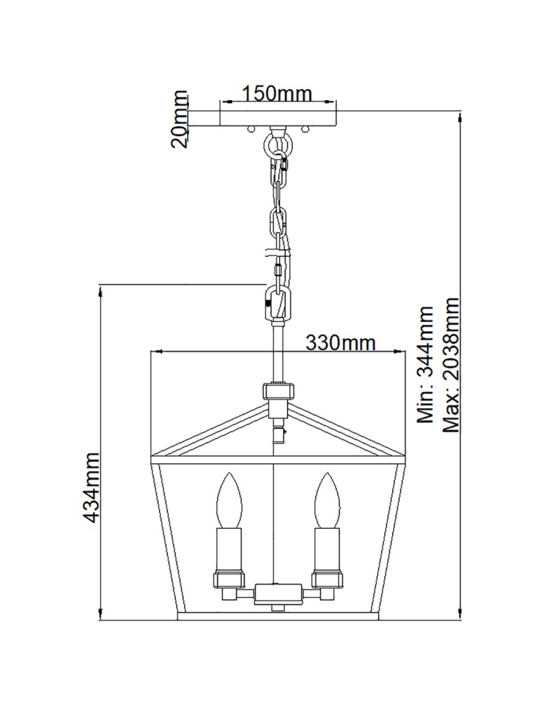 Quintiesse Średnia lampa wisząca / Półplafon Stinson - 4 źródła światła - Postarzany mosiądz Elstead Lighting QN-STINS