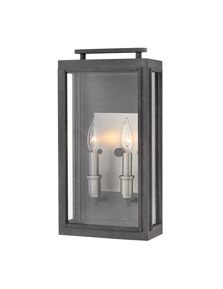 Quintiesse Latarnia naścienna Sutcliffe - 2 źródła światła - Postarzany cynk / Antyczny nikiel IP44 Elstead Lighting QN-SU