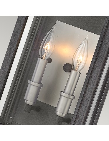 Quintiesse Sutcliffe wall lantern - 2 light sources - Aged Zinc / Antique Nickel IP44 Elstead Lighting QN-SU - product 2